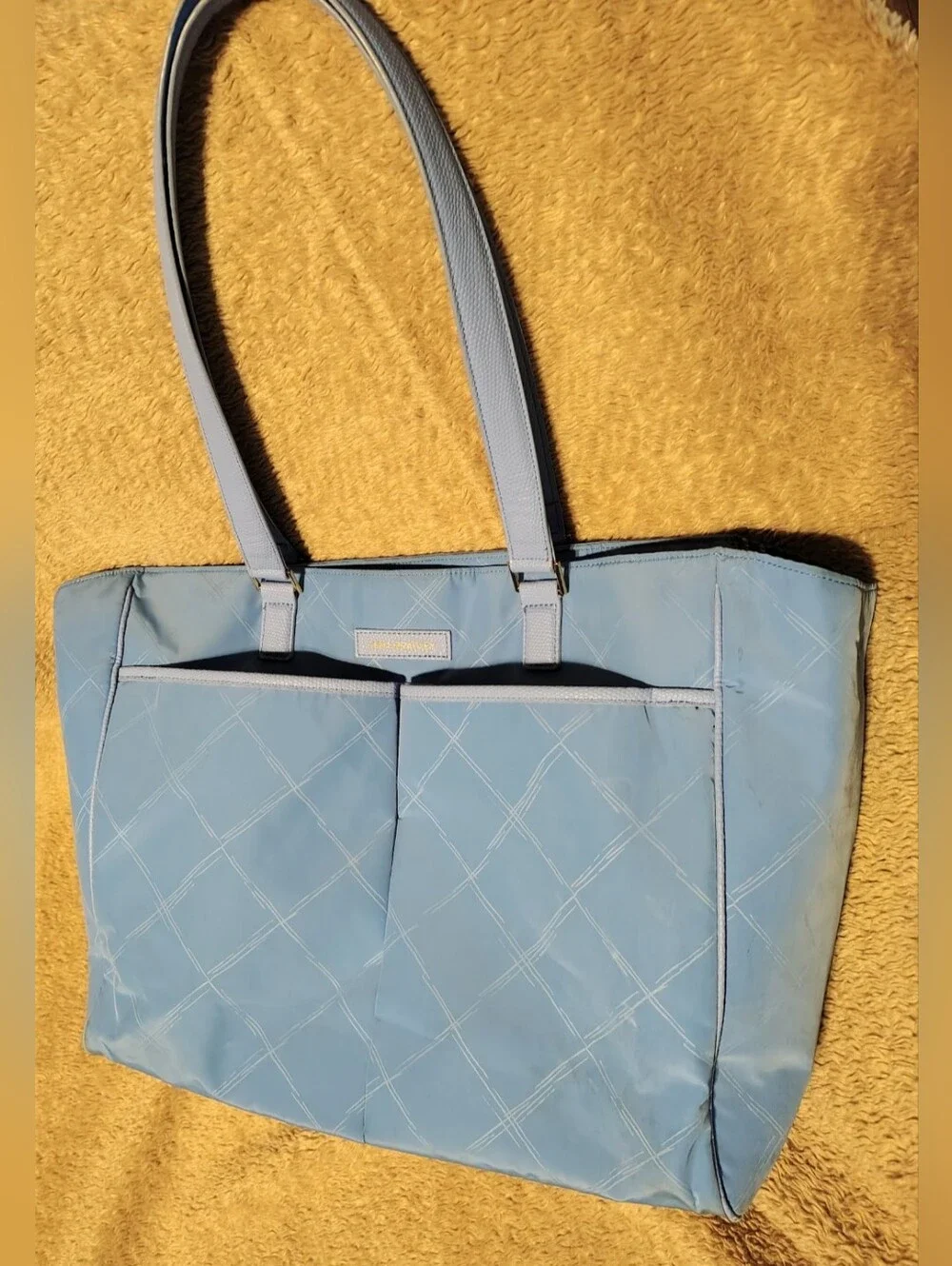 Vera Bradley Uptown Baby Bag Large Tote Diaper Bag Blue With Changing Pad